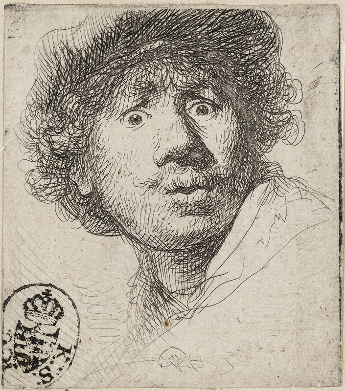Autoportrét s vyděšenýma očima, 1630